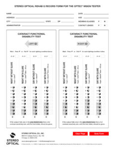 thumbnail of Cataract Functional Disability Test form 11-2023 (fillable)